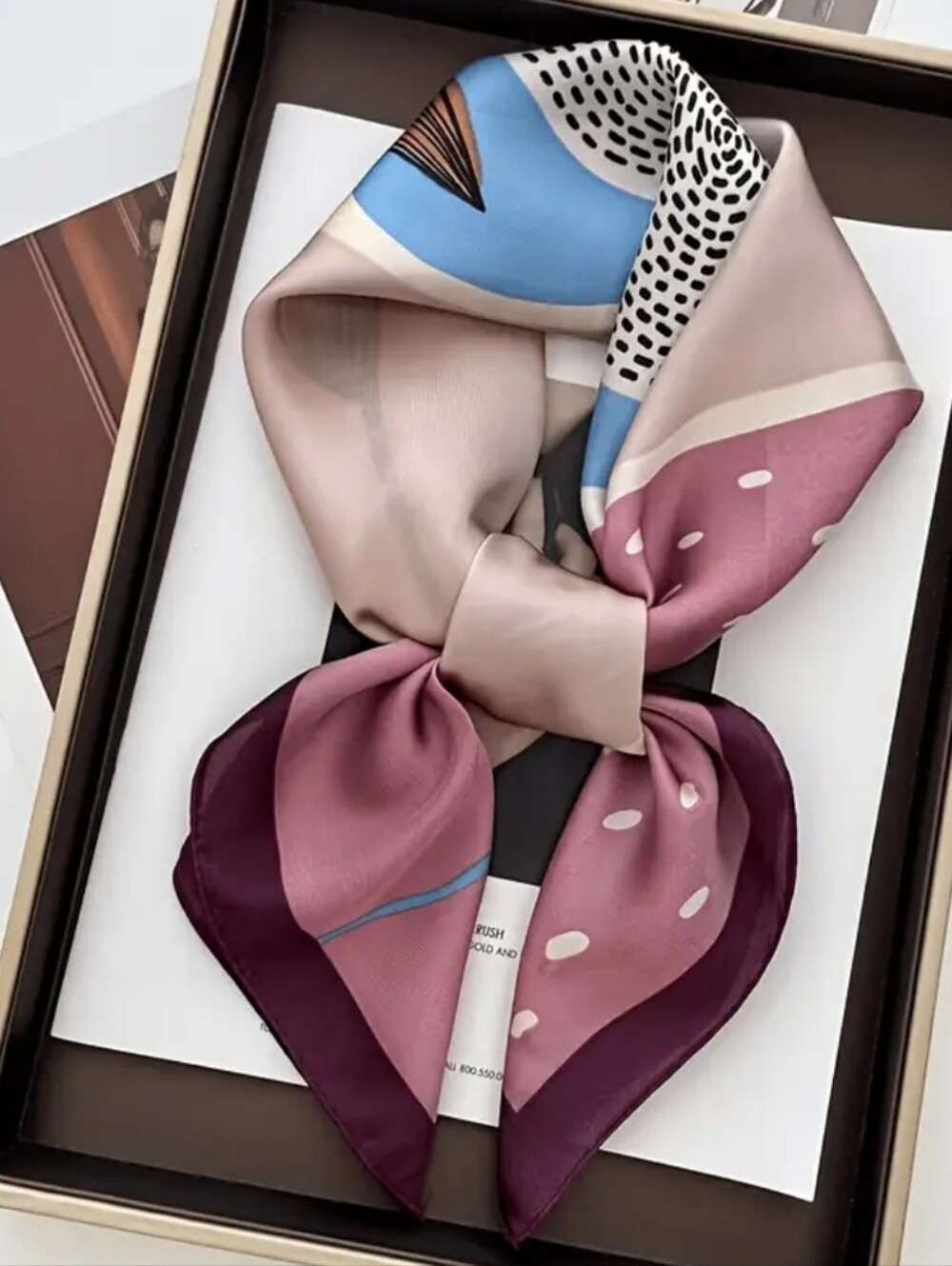 Silk-Feel Multi-Color Women's Fashion Scarf - Elegant  Head Scarf , Neck Scarf